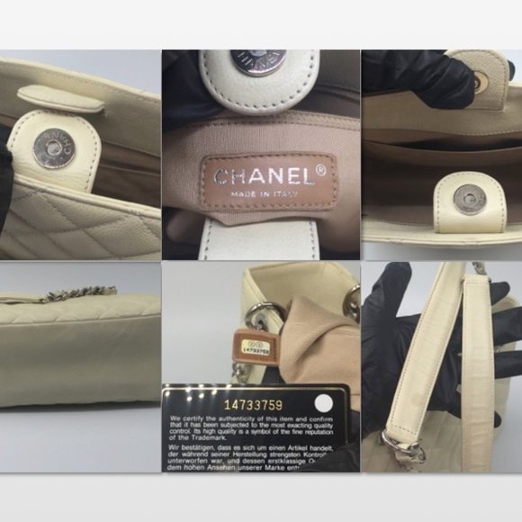 Authentic Chanel Caviar Petite Shopping Tote Ivory - Picture 7 of 17